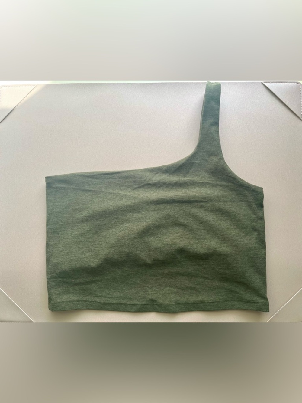 Beyond Yoga Olive One-Shoulder Crop Top